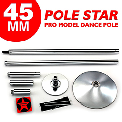 Pole Star Expert 45mm Commercial Grade Spinning Dance Pole with Carrying  Case