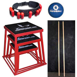 Proprio Combo - 10 lb Weight Belt, 6 lb Medicine Ball, All 3 Boxes, 1 Stretch Pole